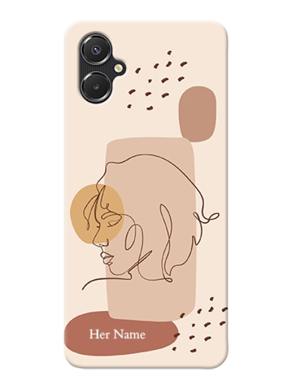 Custom Galaxy M06 Custom Hard Phone Case - Calm Woman Line Art Design