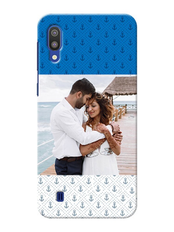 Custom Samsung Galaxy M10 Mobile Phone Covers: Blue Anchors Design