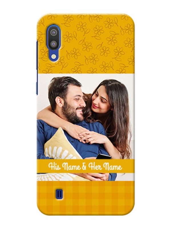 Custom Samsung Galaxy M10 mobile phone covers: Yellow Floral Design