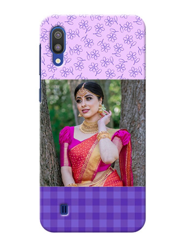 Custom Samsung Galaxy M10 Mobile Cases: Purple Floral Design