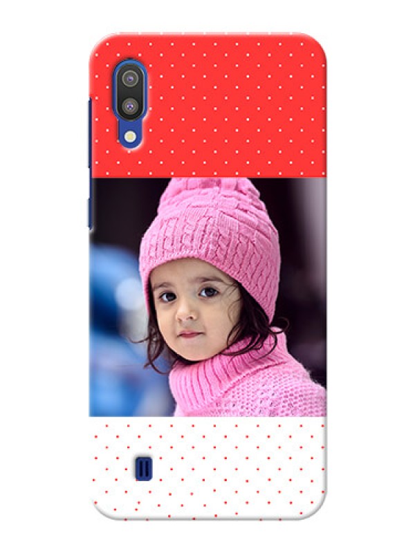 Custom Samsung Galaxy M10 personalised phone covers: Red Pattern Design