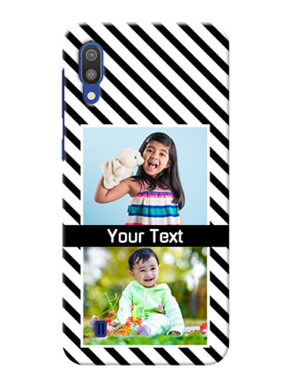 Custom Samsung Galaxy M10 Back Covers: Black And White Stripes Design