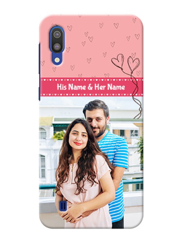 Custom Samsung Galaxy M10 phone back covers: Love Design Peach Color