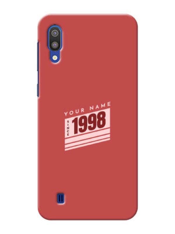 Custom Galaxy M10 Phone Back Covers: Red custom year of birth Design