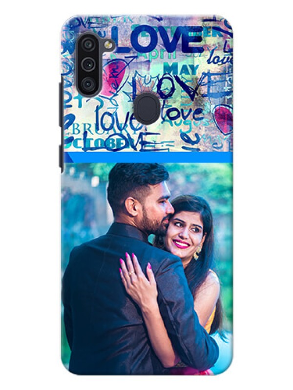 Custom Galaxy M11 Mobile Covers Online: Colorful Love Design