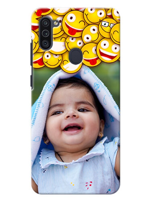 Custom Galaxy M11 Custom Phone Cases with Smiley Emoji Design