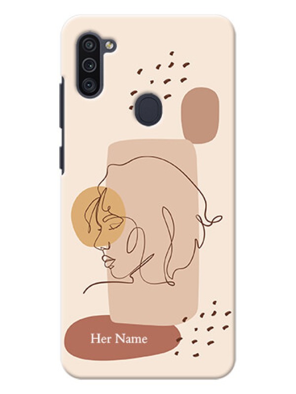 Custom Galaxy M11 Custom Phone Covers: Calm Woman line art Design