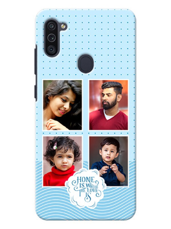 Custom Galaxy M11 Custom Phone Covers: Cute love quote with 4 pic upload Design