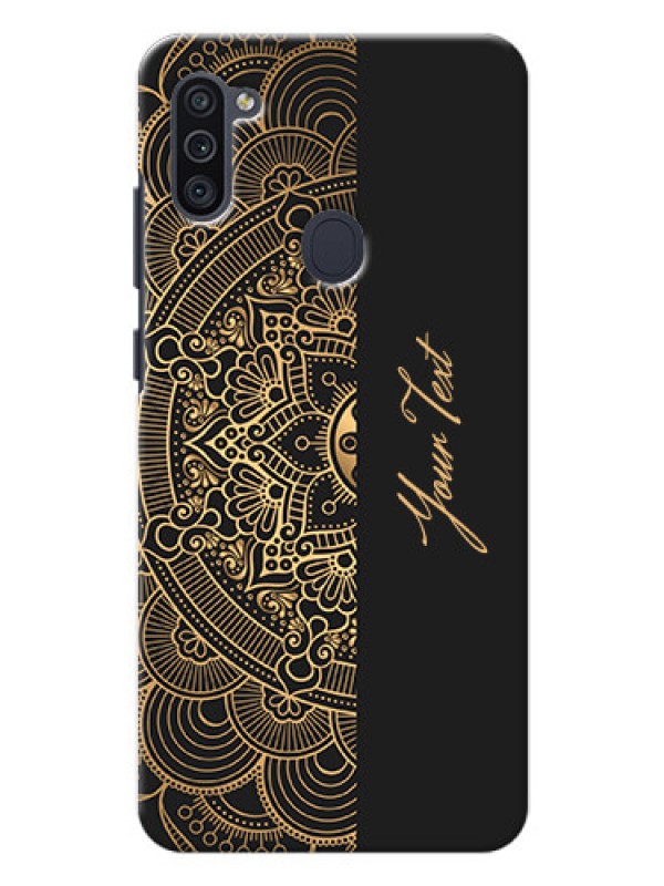 Custom Galaxy M11 Back Covers: Mandala art with custom text Design