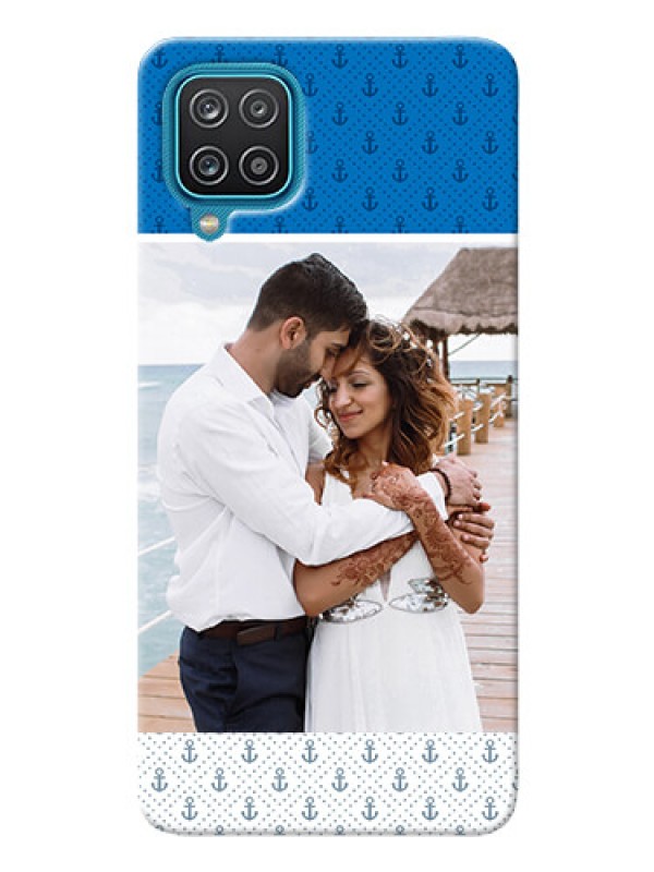 Custom Galaxy M12 Mobile Phone Covers: Blue Anchors Design