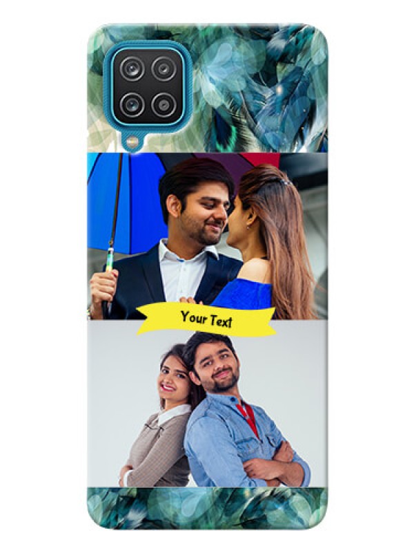 Custom Galaxy M12 Phone Cases: Image with Boho Peacock Feather Design