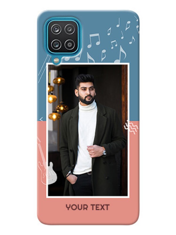 Custom Galaxy M12 Phone Back Covers with Color Musical Note Design