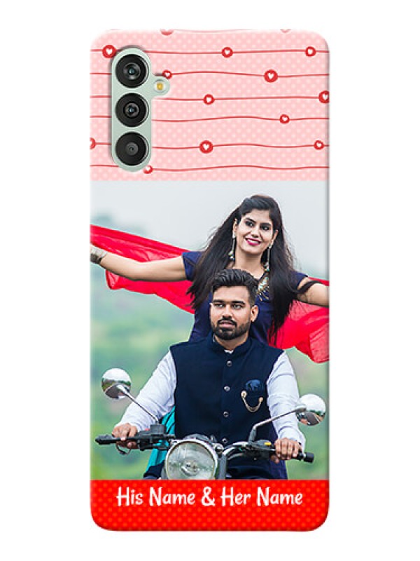 Custom Galaxy M13 4G Custom Phone Cases: Red Pattern Case Design