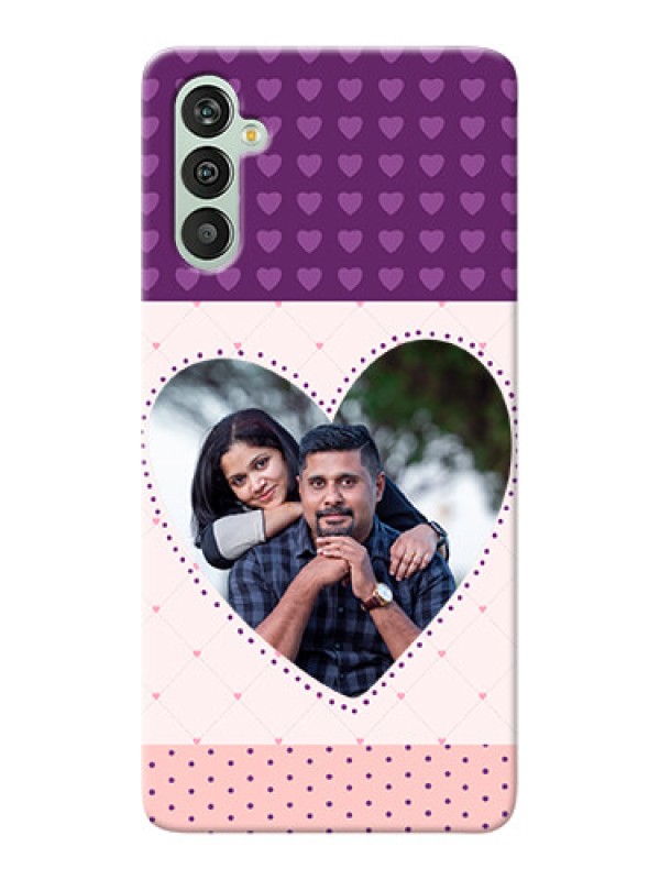 Custom Galaxy M13 4G Mobile Back Covers: Violet Love Dots Design