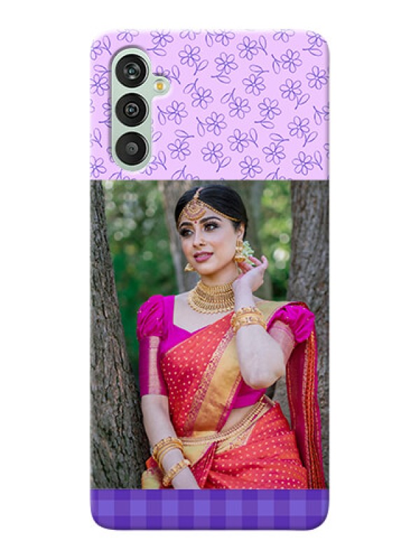 Custom Galaxy M13 4G Mobile Cases: Purple Floral Design