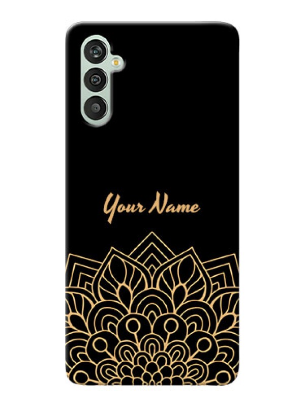 Custom Galaxy M13 4G Back Covers: Golden mandala Design