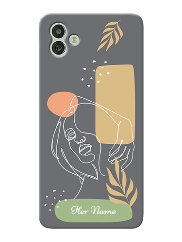 Custom Galaxy M13 5G Phone Back Covers: Gazing Woman line art Design