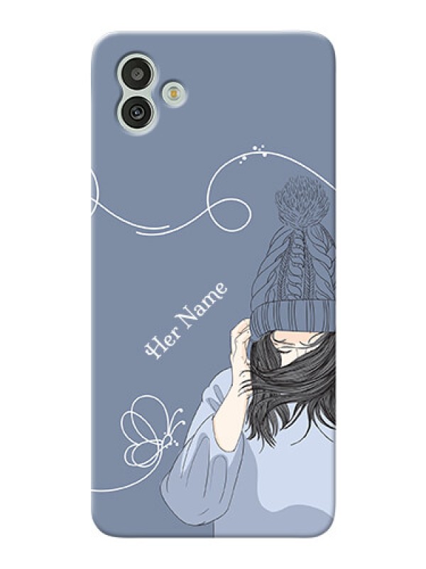 Custom Galaxy M13 5G Custom Mobile Case with Girl in winter outfit Design