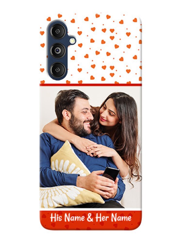 Custom Galaxy M14 4G Phone Back Covers: Orange Love Symbol Design