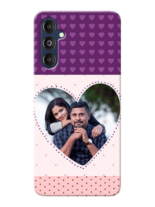 Custom Galaxy M14 4G Mobile Back Covers: Violet Love Dots Design