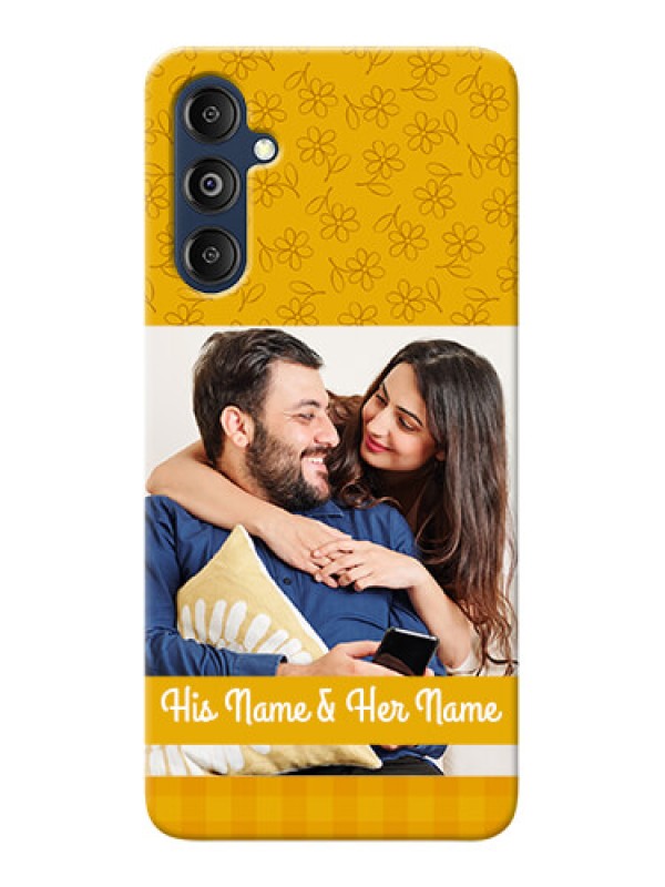 Custom Galaxy M14 4G mobile phone covers: Yellow Floral Design
