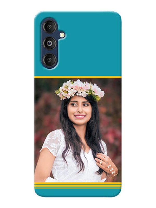 Custom Galaxy M14 4G personalized phone covers: Yellow & Blue Design