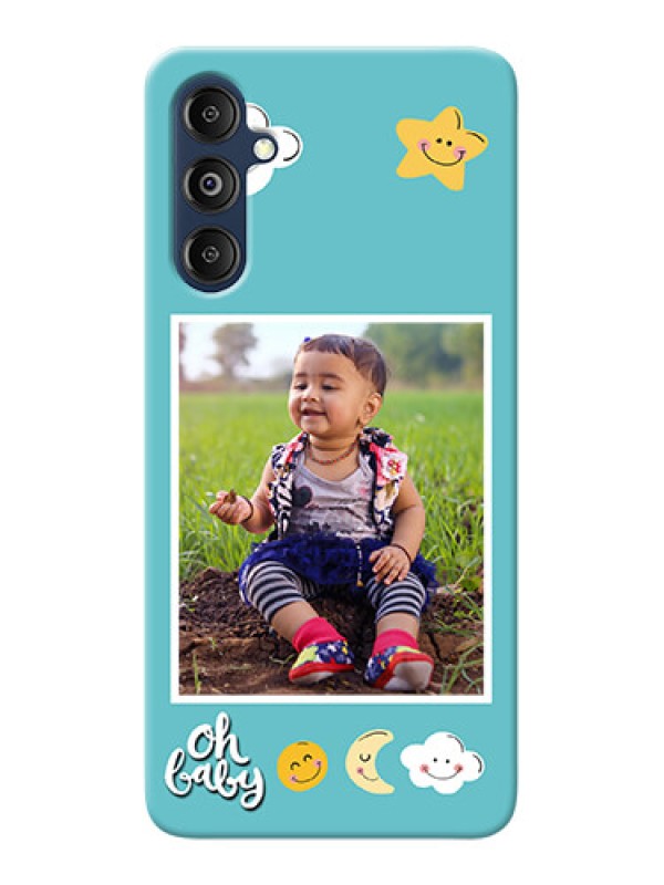 Custom Galaxy M14 4G Personalised Phone Cases: Smiley Kids Stars Design