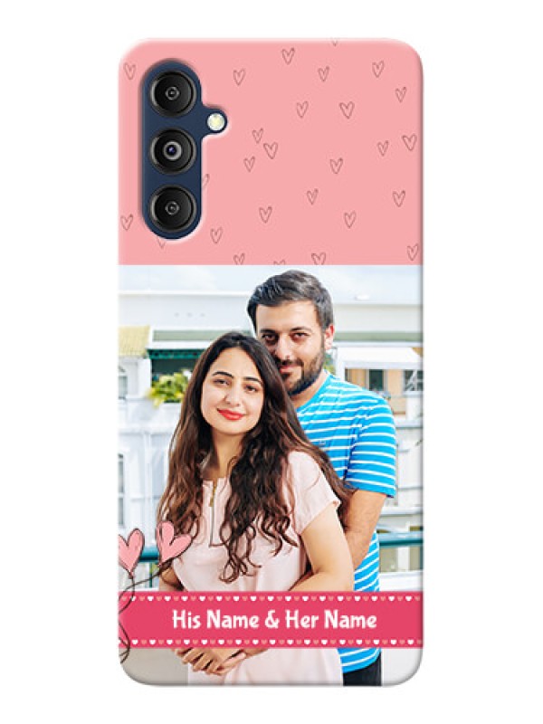 Custom Galaxy M14 4G phone back covers: Love Design Peach Color