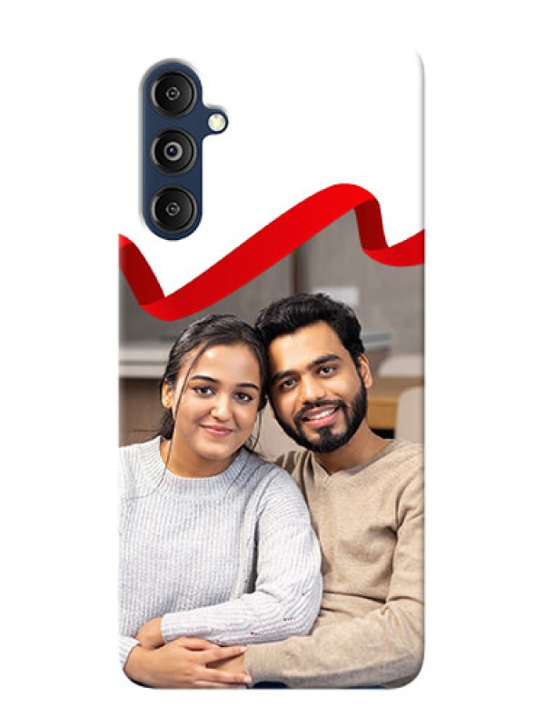 Custom Galaxy M14 4G custom phone cases: Red Ribbon Frame Design