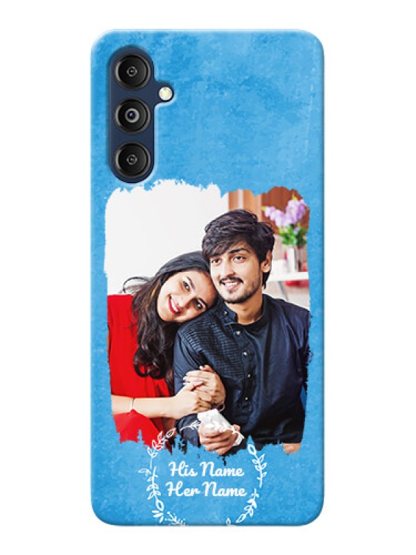 Custom Galaxy M14 4G custom mobile cases: Blue Color Vintage Design