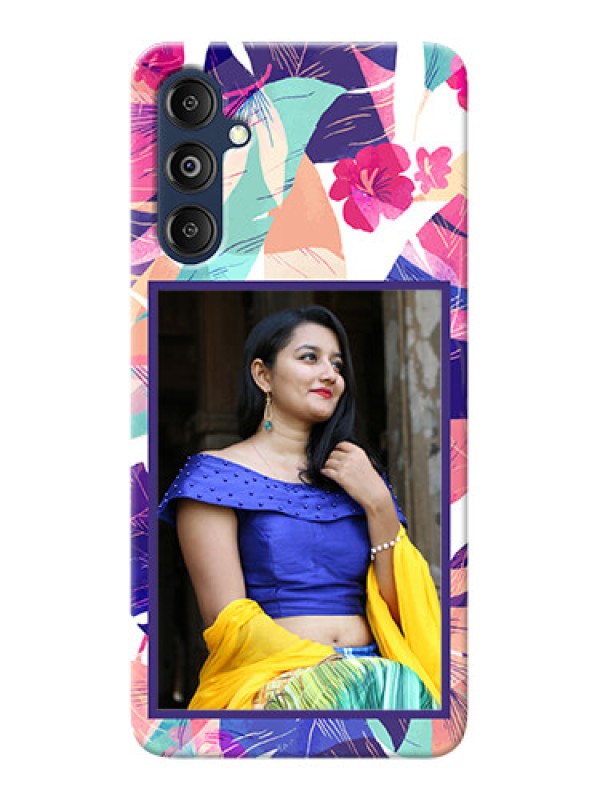 Custom Galaxy M14 4G Personalised Phone Cases: Abstract Floral Design