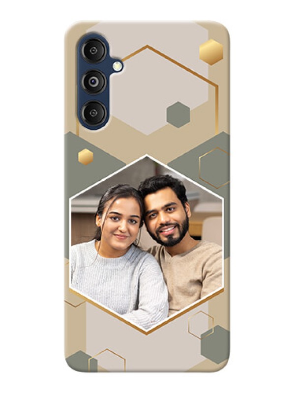 Custom Galaxy M14 4G Photo Printing on Case with Stylish Hexagon Pattern Design