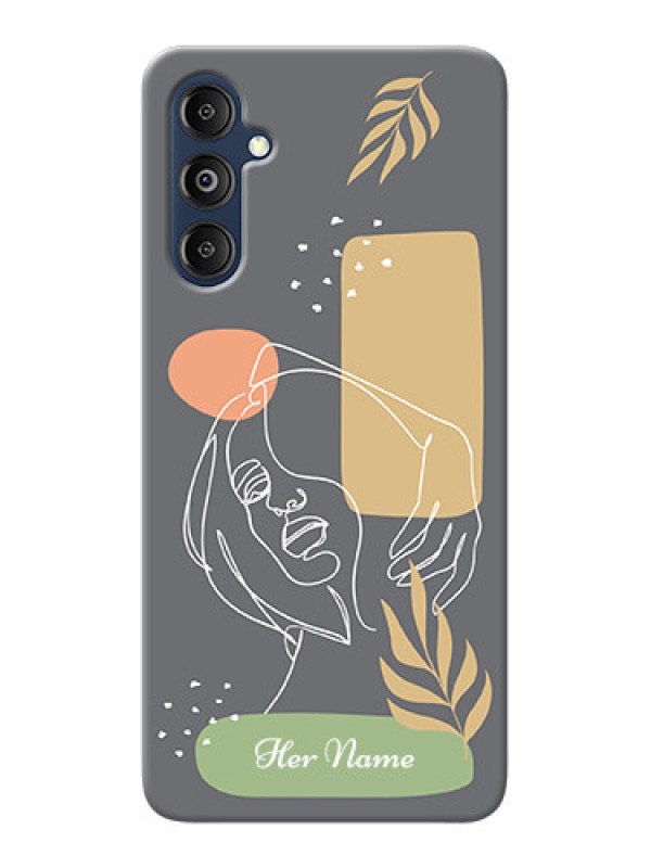 Custom Galaxy M14 4G Custom Phone Case with Gazing Woman line art Design