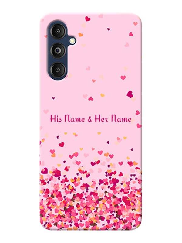 Custom Galaxy M14 4G Photo Printing on Case with Floating Hearts Design
