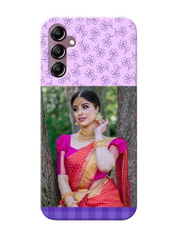 Custom Galaxy M14 5G Mobile Cases: Purple Floral Design