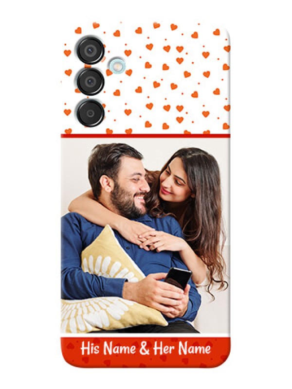 Custom Galaxy M15 5G Phone Back Covers: Orange Love Symbol Design