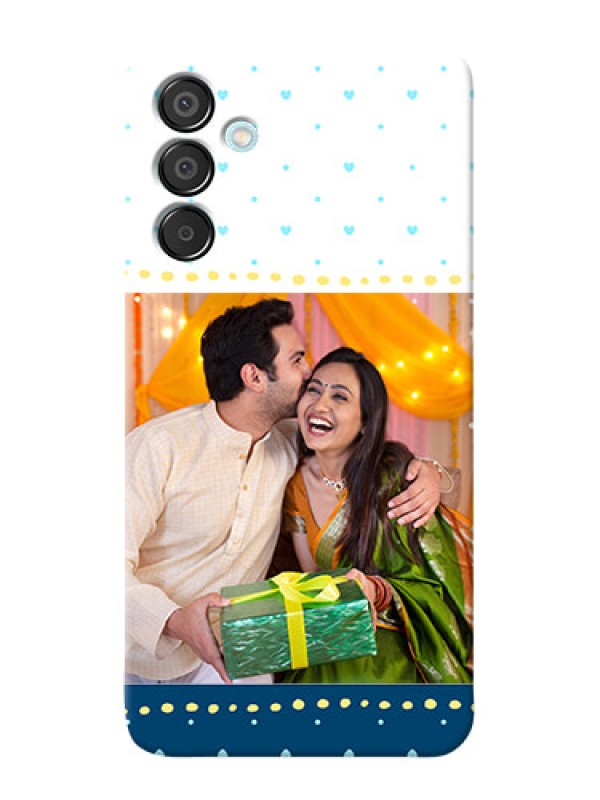 Custom Galaxy M15 5G Phone Covers: White and Blue Abstract Design