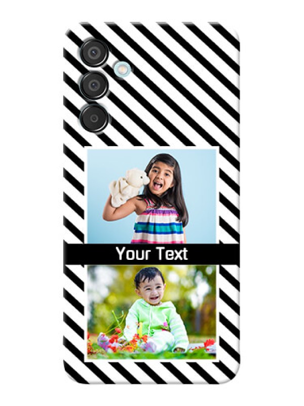 Custom Galaxy M15 5G Back Covers: Black And White Stripes Design