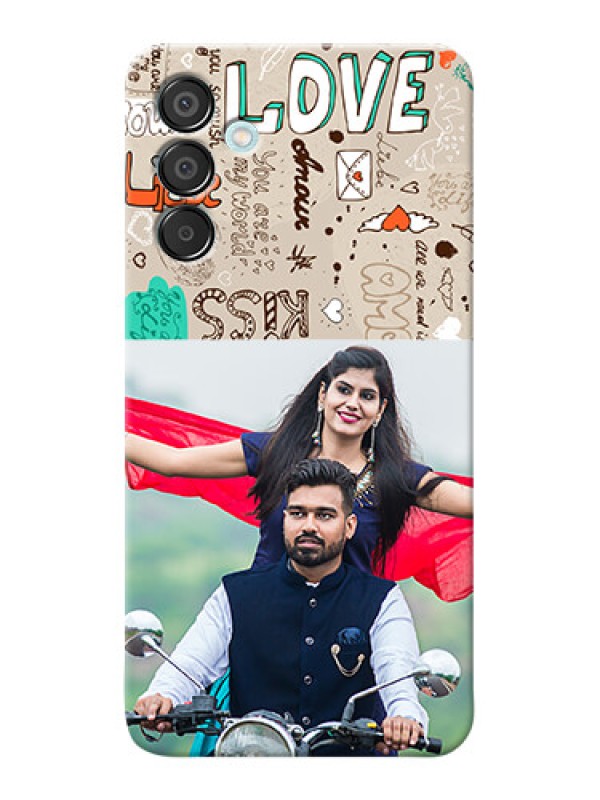 Custom Galaxy M15 5G Personalised mobile covers: Love Doodle Pattern