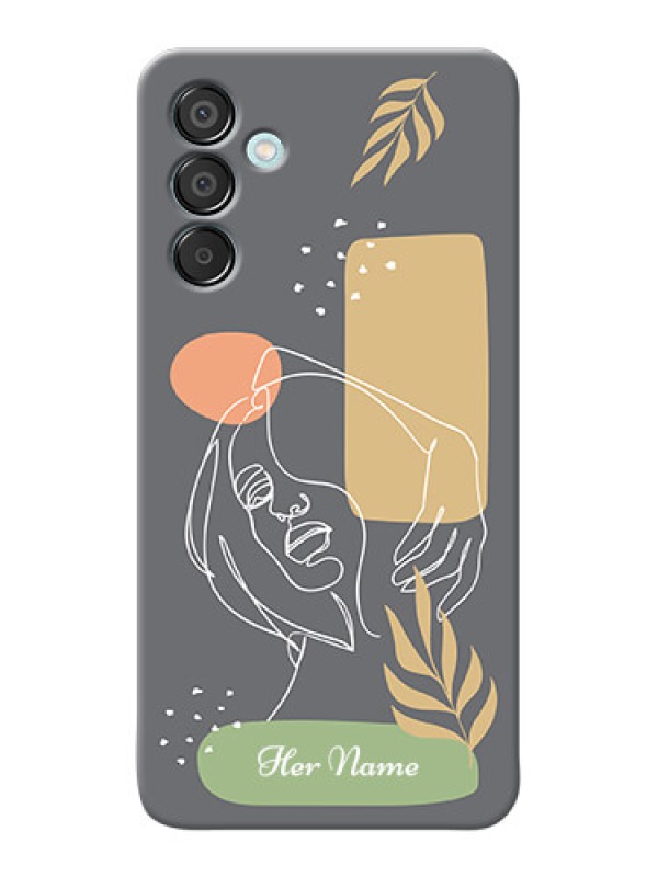 Custom Galaxy M15 5G Custom Phone Case with Gazing Woman line art Design
