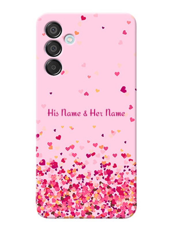 Custom Galaxy M15 5G Photo Printing on Case with Floating Hearts Design