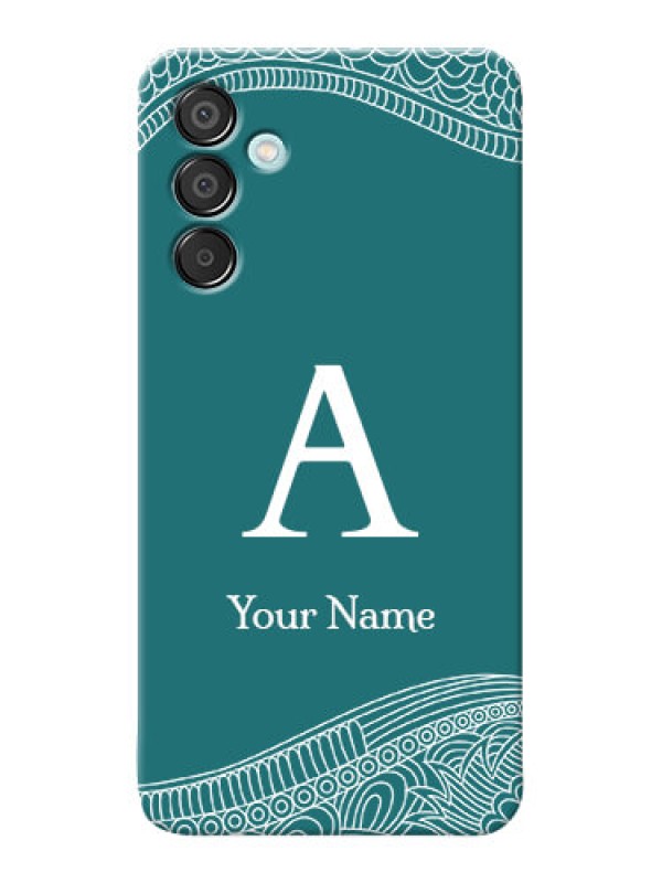 Custom Galaxy M15 5G Personalized Phone Case with line art pattern with custom name Design