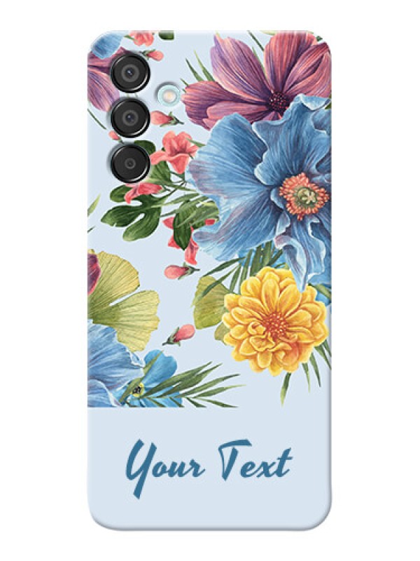 Custom Galaxy M15 5G Custom Mobile Case with Stunning Watercolored Flowers Painting Design