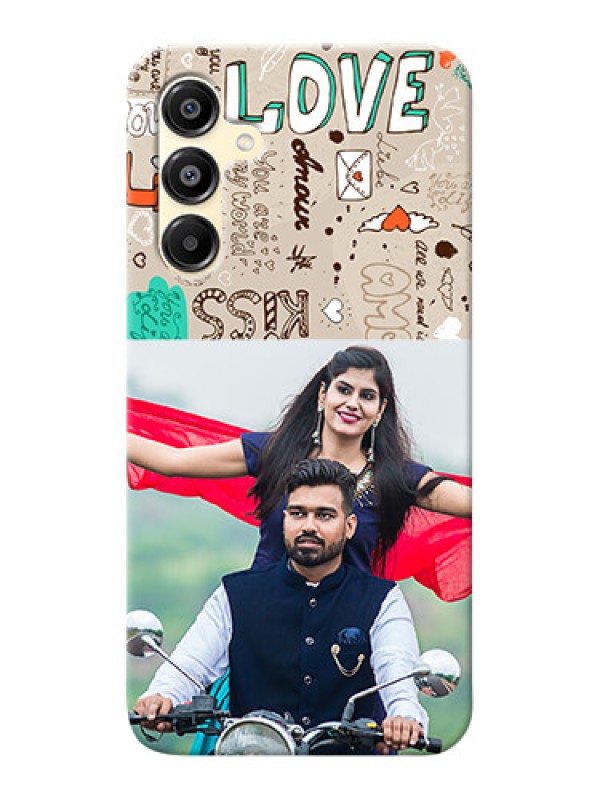 Custom Galaxy M16 5G Personalised mobile covers: Love Doodle Pattern