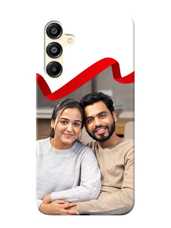 Custom Galaxy M16 5G custom phone cases: Red Ribbon Frame Design