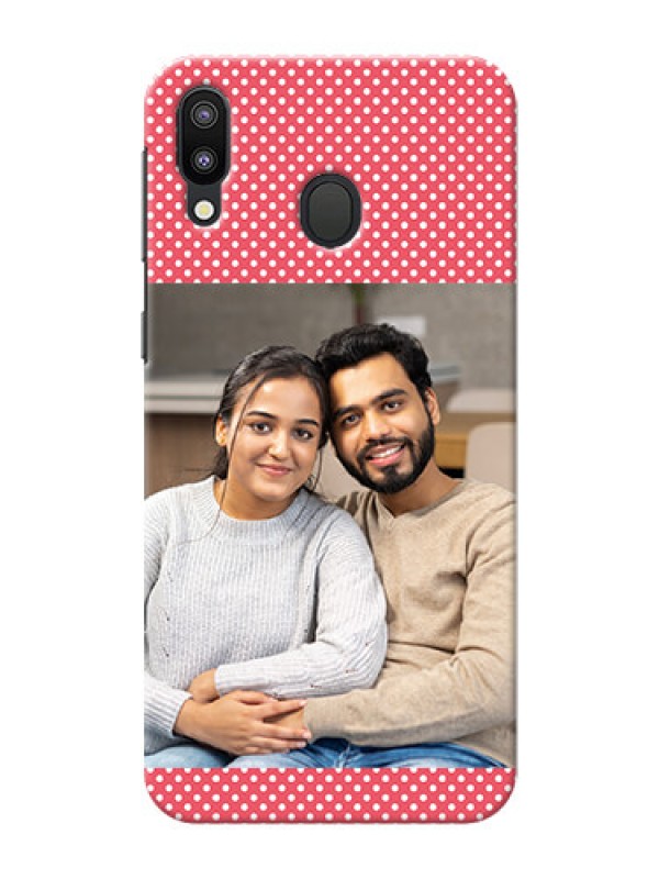 Custom Samsung Galaxy M20 Custom Mobile Case with White Dotted Design