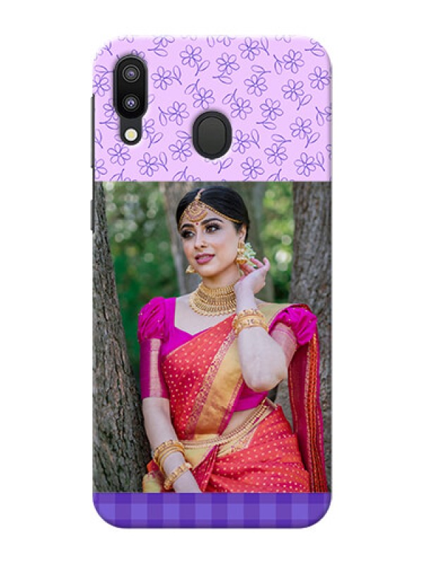 Custom Samsung Galaxy M20 Mobile Cases: Purple Floral Design
