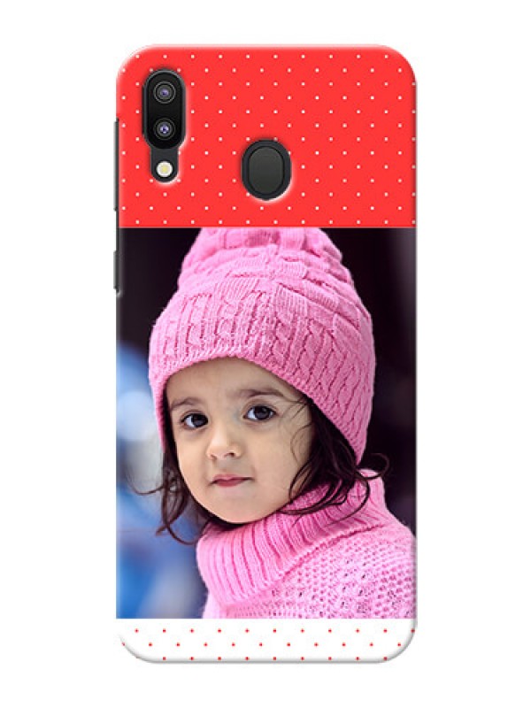 Custom Samsung Galaxy M20 personalised phone covers: Red Pattern Design