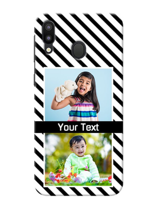 Custom Samsung Galaxy M20 Back Covers: Black And White Stripes Design