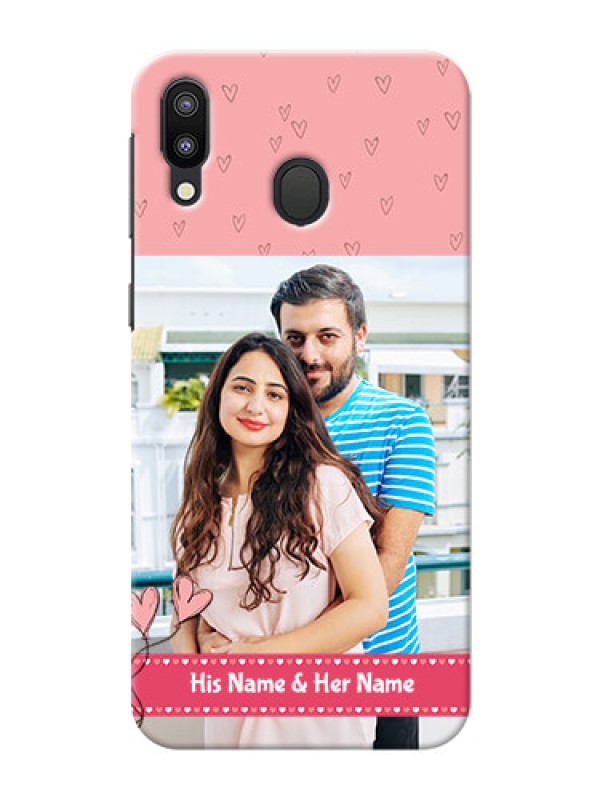 Custom Samsung Galaxy M20 phone back covers: Love Design Peach Color